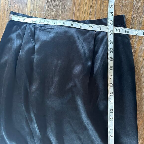 POINT OF VIEW COLLECTION Skirt Womens 10 Black Silk Vintage a-line knee - Picture 7 of 7